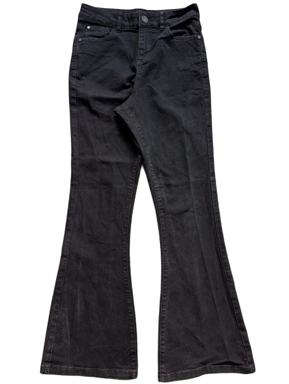 Disturbia Womens Black Bless This Mess High Rise Flared Stretch Jeans Size 26